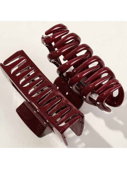 Beau - Stylish Wine Red Hair Claw Clips