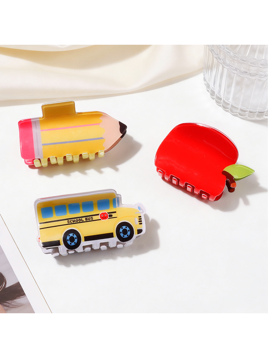 Beau - Playful Apple Shape PVC Hair Claw Clip