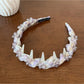 Gifty - Mesh Rhinestone Wave Tooth Detail Headband