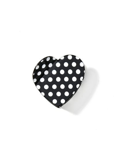 Beau - Polka Dot Heart Acetate Fiber Claw Clip