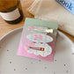 Beau - Bow and Polka Dot Duckbill Hair Clip Set