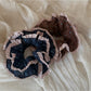 Gifty - Vintage Style Polka Dot Ruffled Scrunchie