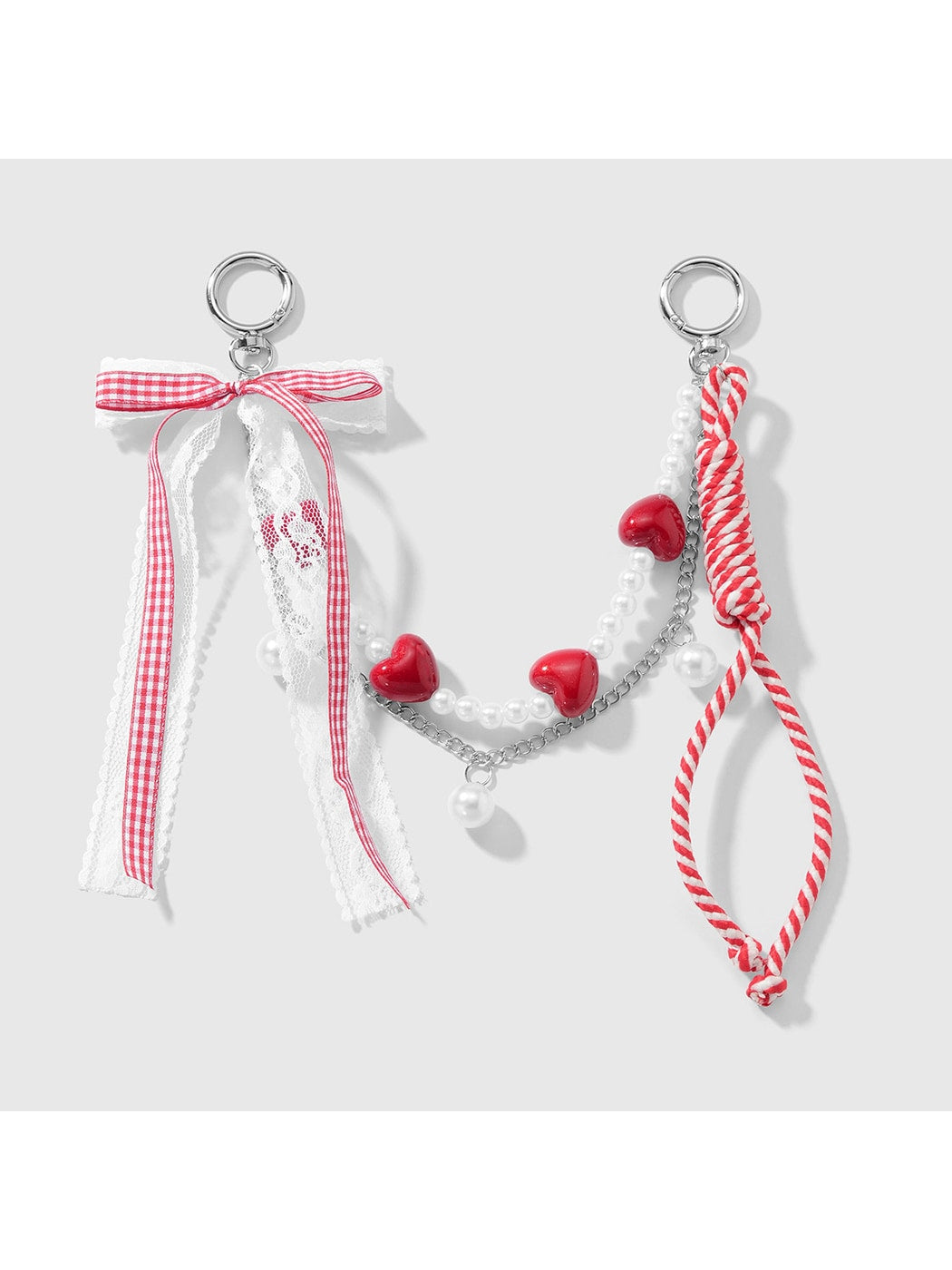 Keypus - Lace Bow Beaded Retro Style Bag Charm Keychain