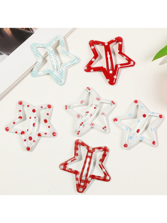 Beau - Five-Pointed Star Print Hair Clip