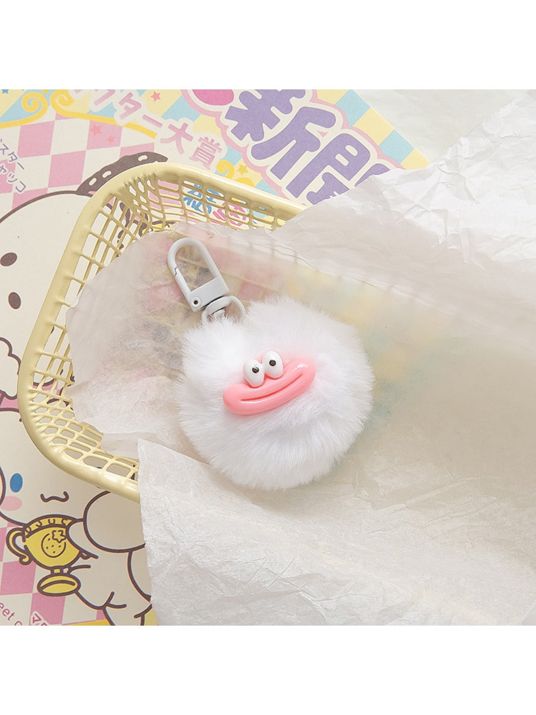 Keypus - Cute Sausage Mouth Pom Pom Keychain