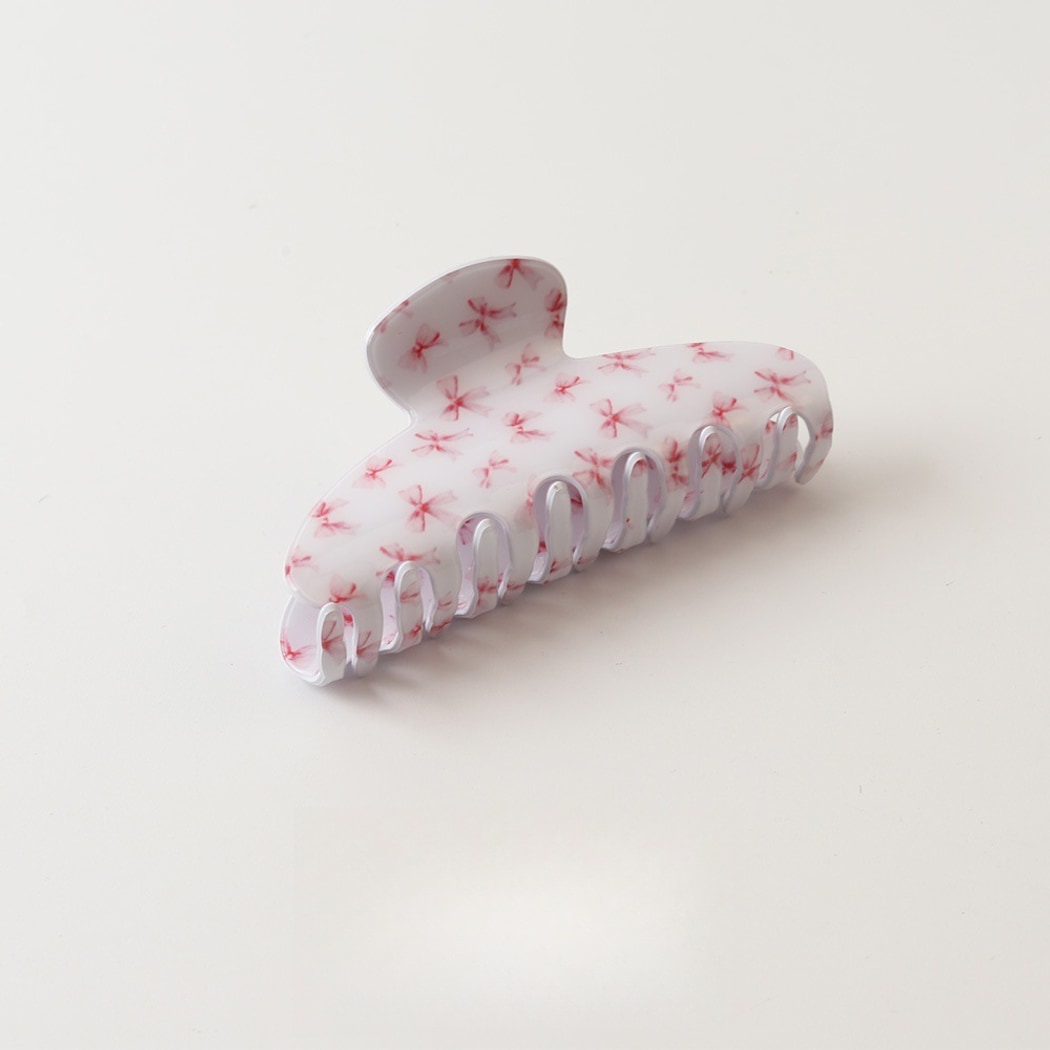 Beau - Elegant Bow Print PVC Decorative Claw Clip
