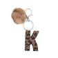 Keypus - Leopard Print Oil-Edged Letter Keychain