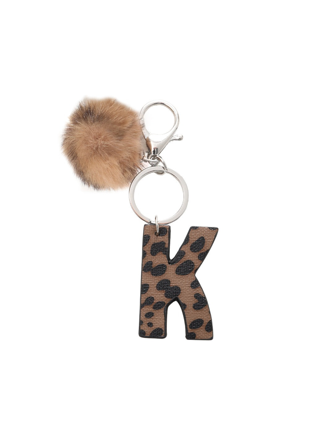 Keypus - Leopard Print Oil-Edged Letter Keychain