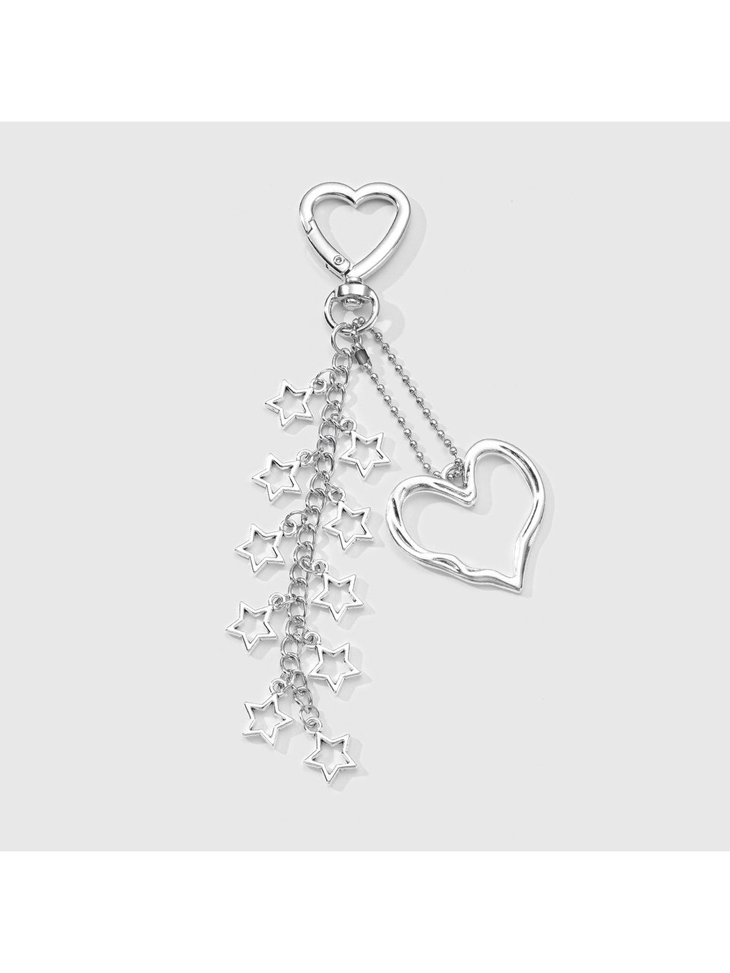 Keypus - Y2K Alloy Bow and Star Dangle Keychain