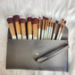 Smoosh 14 Piece Professional Makeup Brush color options including Goldblack, Goldgray, Goldpink