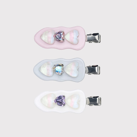 Beau - Pastel Sweet Heart Detail Hair Clip