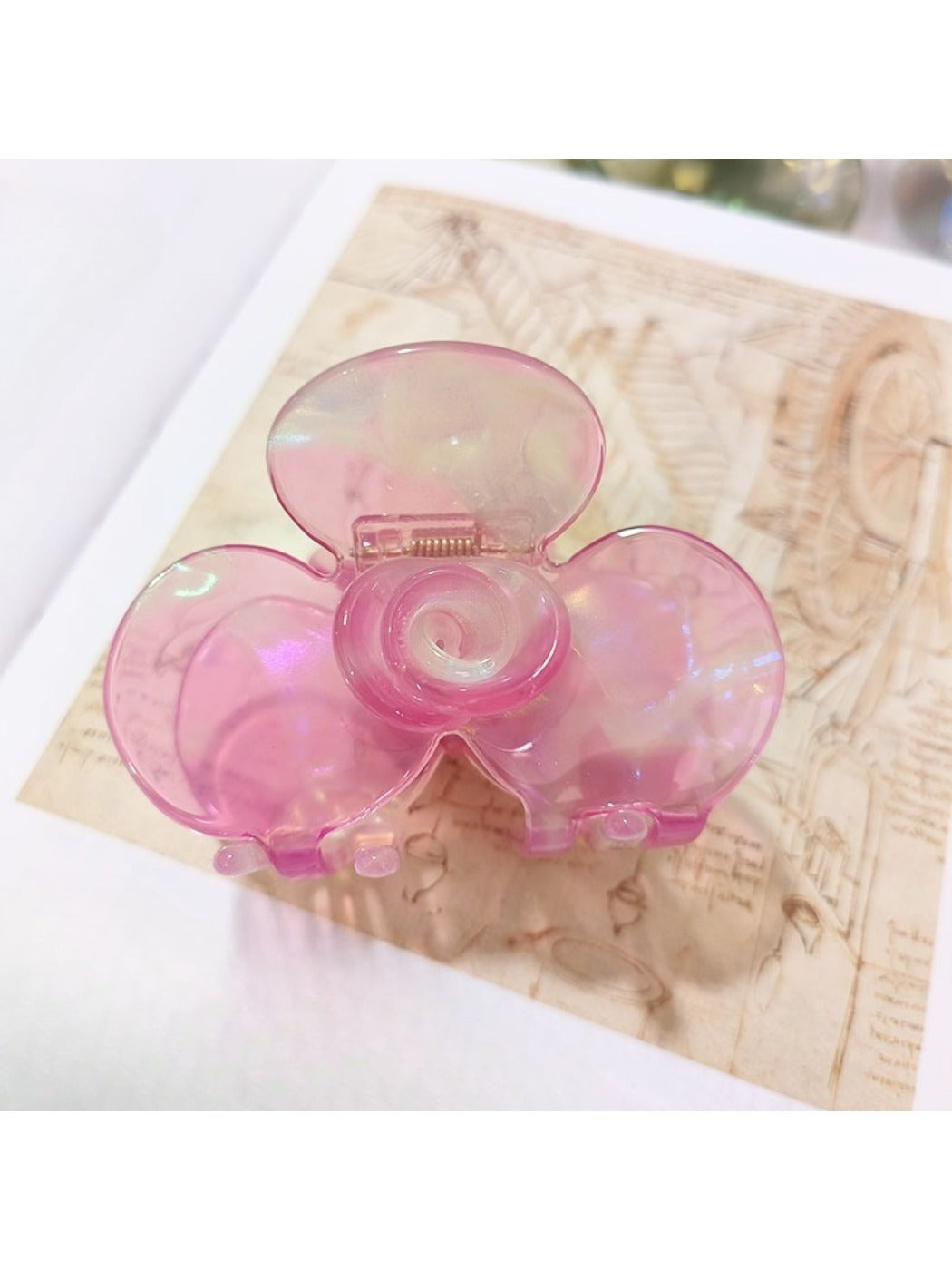 Beau Sweet Acetate Medium Flower Claw Clip with visible flower motifs on clip surface