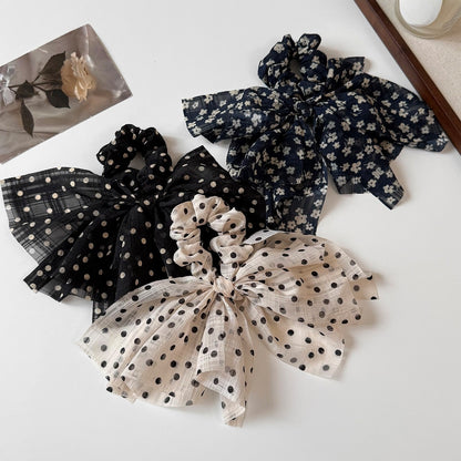 Gifty - Bow Ribbon Polka Dot Hair Tie