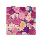 Mirroray - Floral Print Foldable PU Glass Makeup Mirror