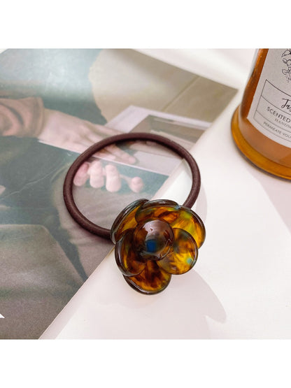 Gifty - Acetate Flower Hair Tie for High Ponytail Bun