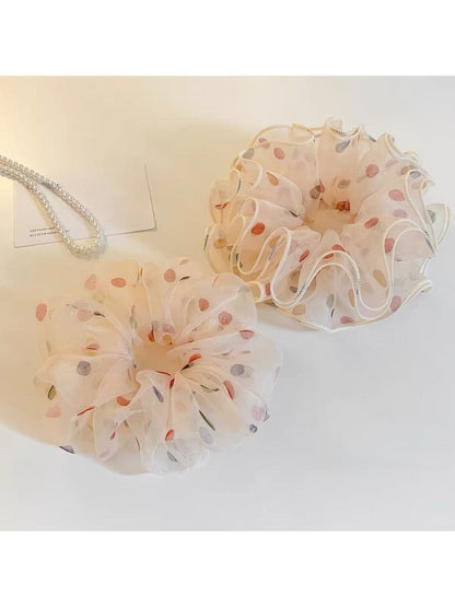 Gifty - Sheer Polka Dot Mesh Layered Scrunchie