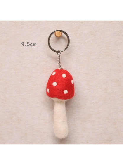Feltery - Colorful Felt Mushroom Keychain 3D Cute