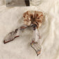 Gifty - Printed Ribbon Bow Satin Finish Scrunchie