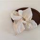 Gifty - Beige Floral Embroidered Sheer Scrunchie