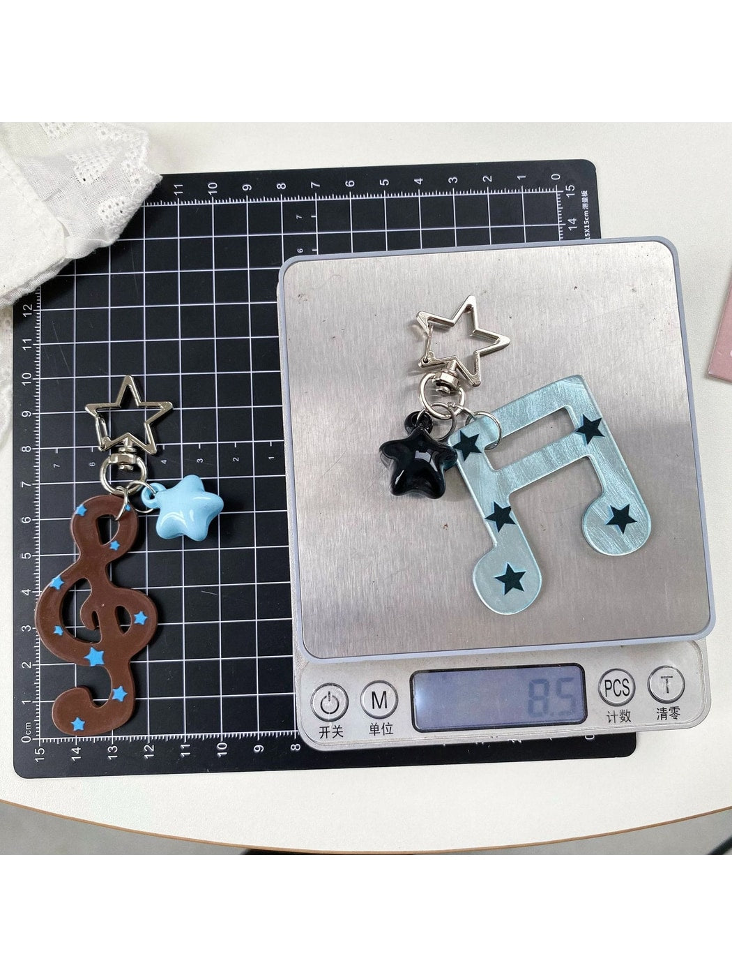 Keypus - Acrylic Star Music Note Bag Charm Keychain