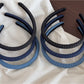 Gifty - Padded Dotted Denim Look Headband
