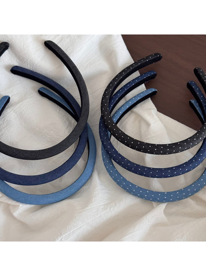 Gifty - Padded Dotted Denim Look Headband