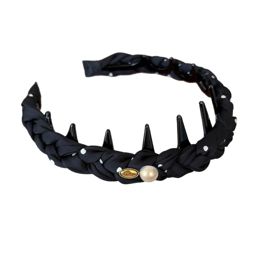 Gifty - Braided Polka Dot Toothed Women's Headband