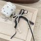 Keypus - Beaded Trim Lace Bow Decorative Bag Charm Keychain