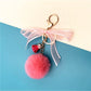 Keypus - Lace Bow Pompom Bag Charm Keychain