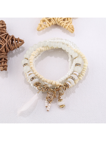 Lovra - Bohemian Multilayer Beaded Pendant Bracelet