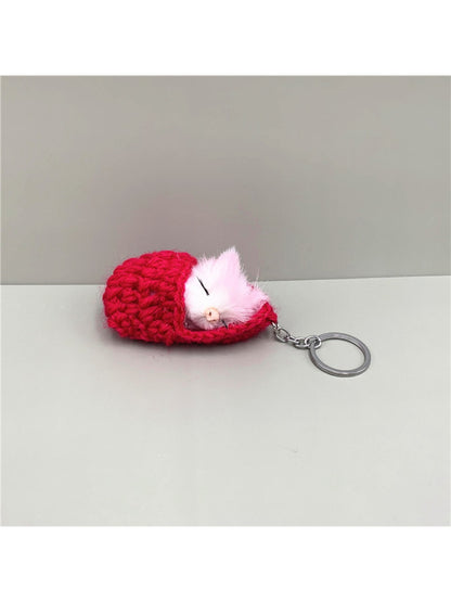 Keypus - Sleeping Cat Shaped Bag Charm Keychain