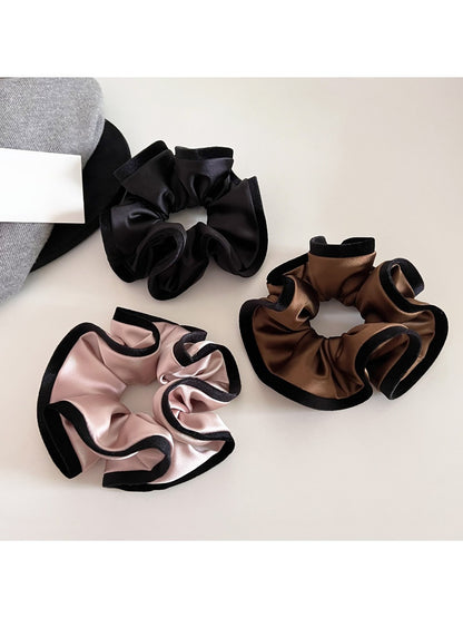 Gifty - Elegant Satin Velvet Edge Scrunchie