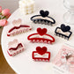 Beau - Color Blocking Heart Hair Claw Clip
