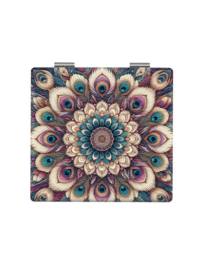 Mirroray - Floral Print Foldable PU Glass Mirror