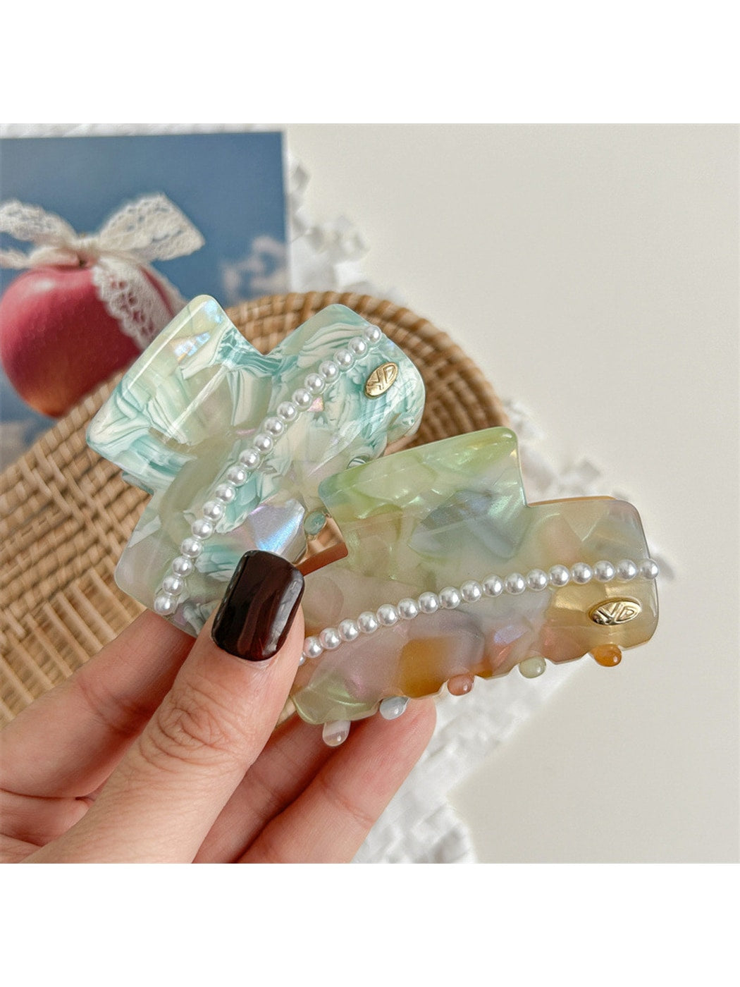 Beau - Textured Acetate Fiber Alloy Hair Claw Clip