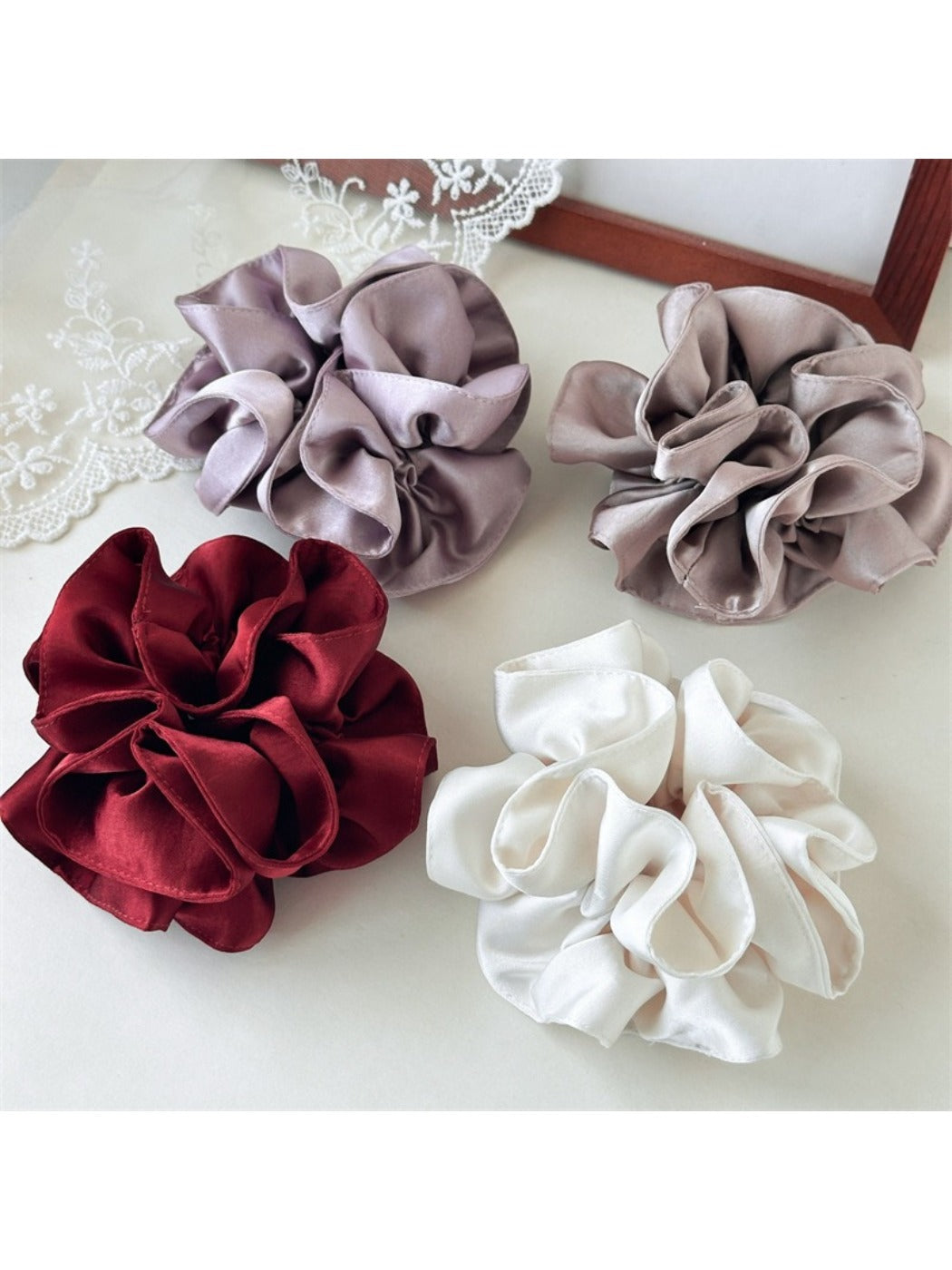 Gifty - Satin Crinkle Scrunchie Hair Tie