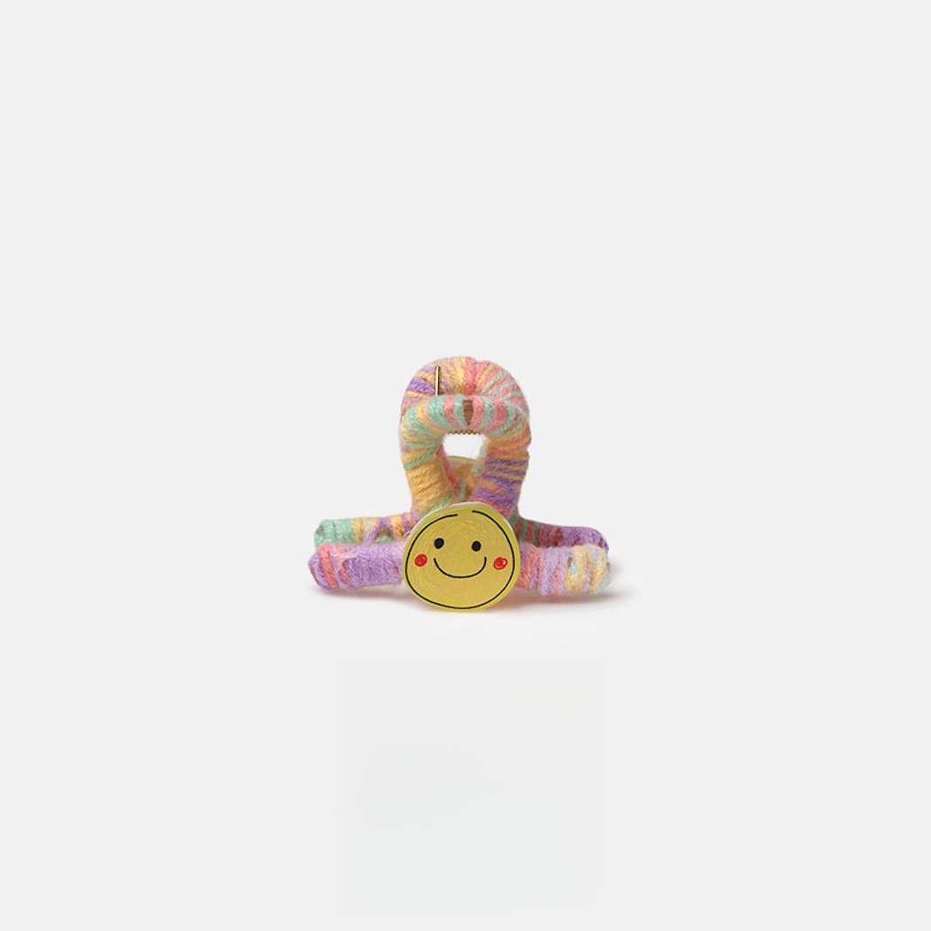 Beau - Cartoon Smiley Yarn Wrapped Polyester Claw Clip