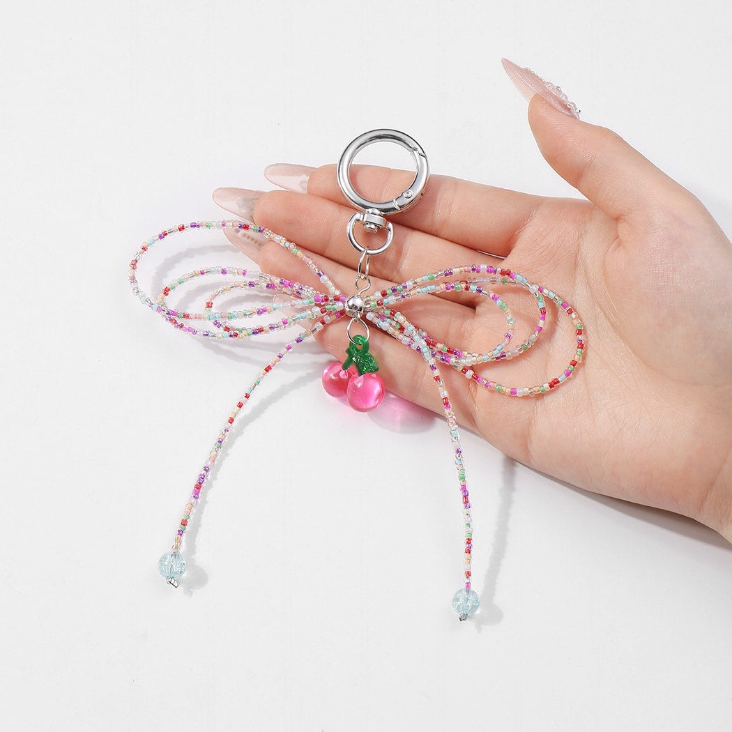 Keypus - Double Layer Beaded Bow Keychain