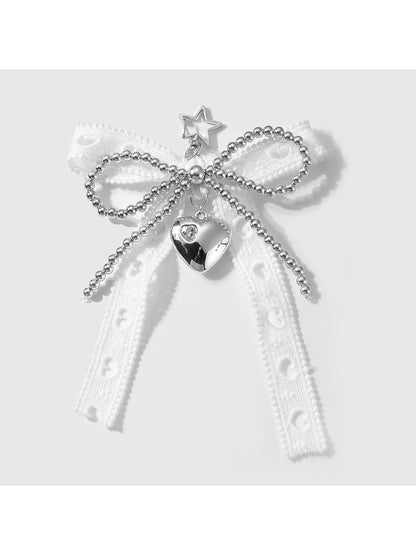 Keypus - Y2K Heart Bow Beaded Bag Charm Keychain