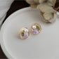 Earedge - Oil Painting Style Purple Tulip Earrings
