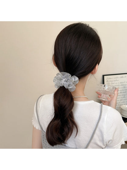 Gifty - Ruffled Mesh Polka Dot High Elastic Scrunchie