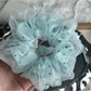 Gifty - Blue Sheer Star Mesh Ruffled Hair Scrunchie