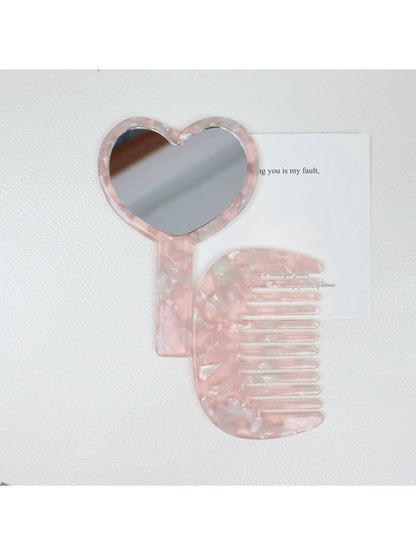 Mirroray - Acetic Acid Plate Makeup Mirror Comb Set