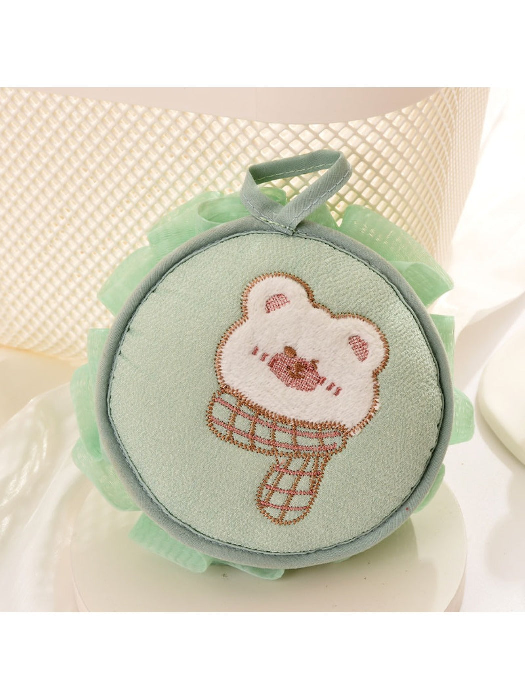 Papo - Cartoon Bear Bath Pouf Soft Foamy Scrubber