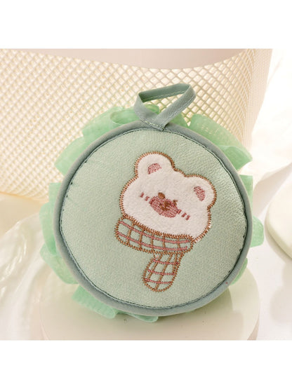 Papo - Cartoon Bear Bath Pouf Soft Foamy Scrubber