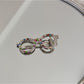 Beau - Rhinestone Eyeglasses Shape Alloy Hair Clip