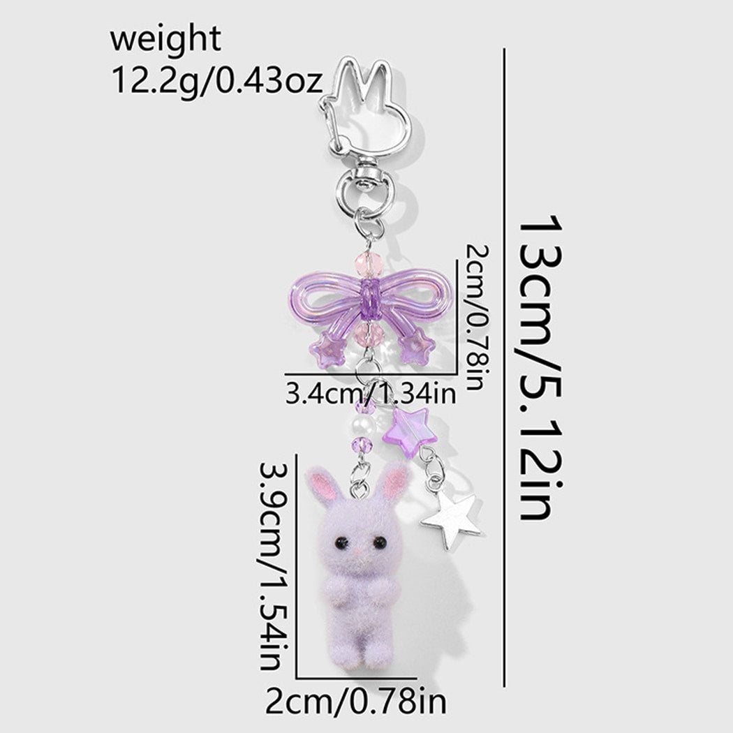 Keypus - Cute Bunny Bow Charm Decorative Keychain