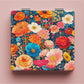 Mirroray - Floral Print Foldable PU Glass Makeup Mirror