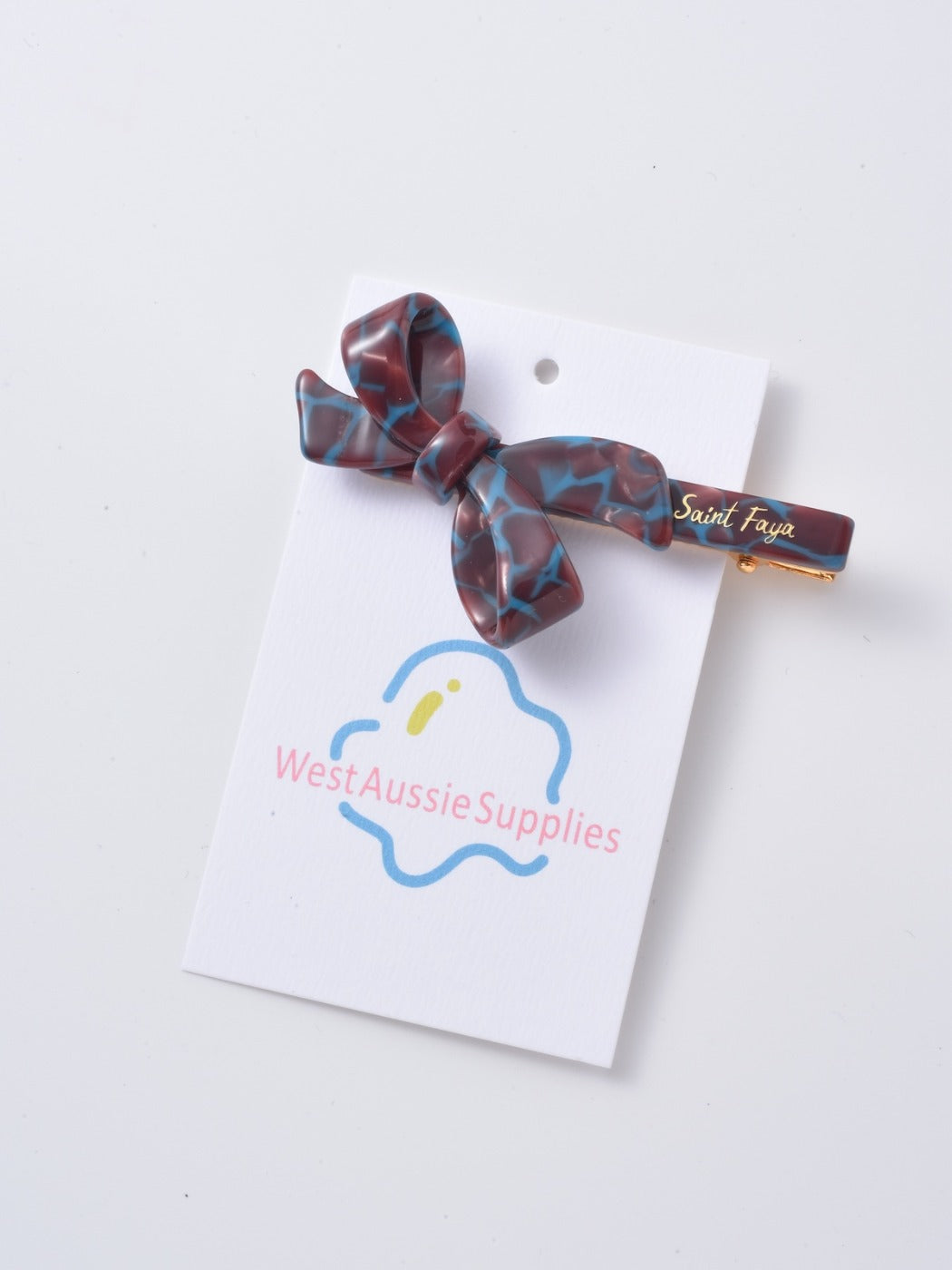 Beau - Snakeskin Pattern Bowtie Hair Clip