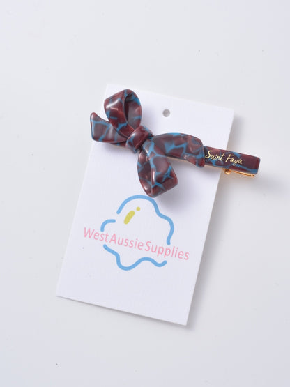 Beau - Snakeskin Pattern Bowtie Hair Clip